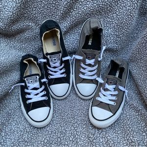 Converse Shoreline sneakers!  1 pair Black and 1 pair Gray. Size 7